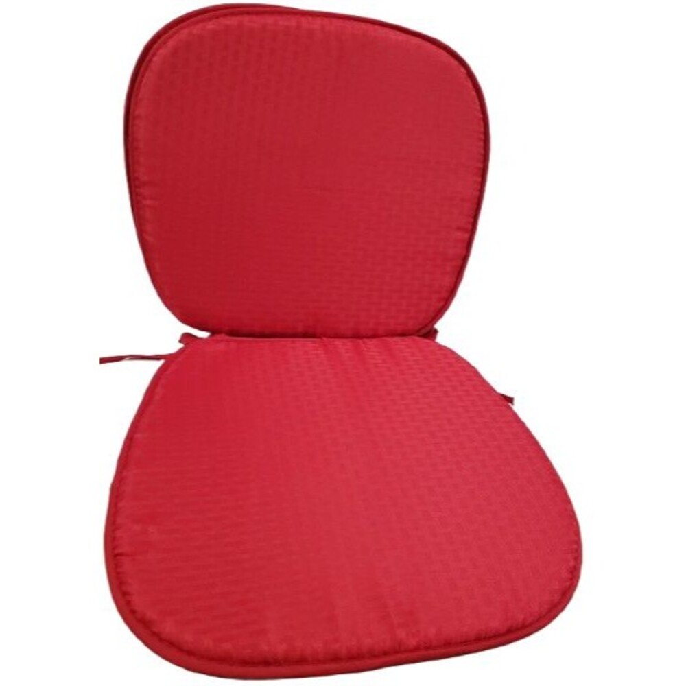 Set of 2 Same Kitchen Basketweave Cushion Chair Pads w/ties(15x15") RED COLOR,BH